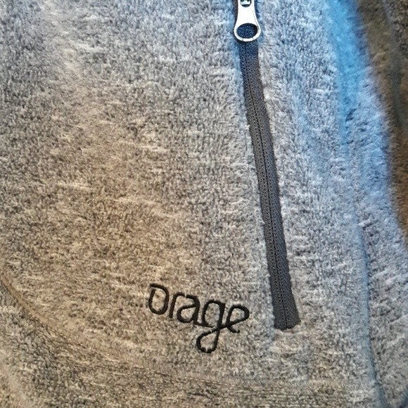 Orage Zip Up Fleece Jacket, Ladies Size L Gray High Neck - Picture 6 of 9